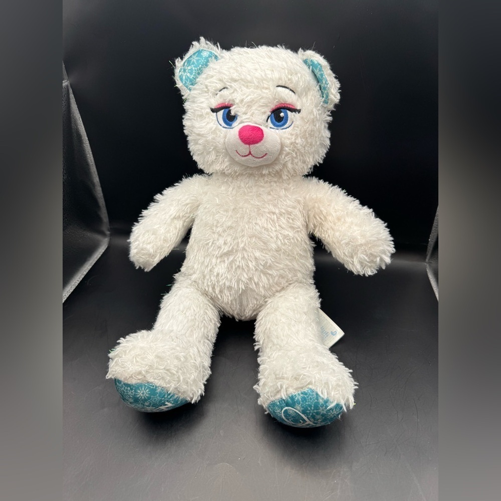 Build A Bear Disney Frozen Elsa Plush White Teddy Bear Stuffed 17” Sparkle 2014